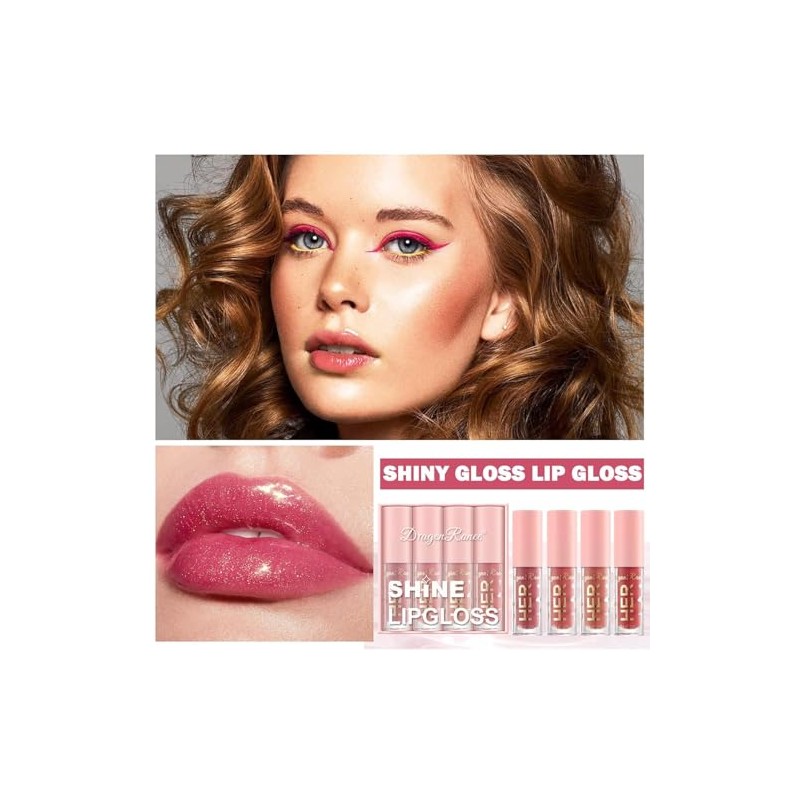 Brillos De Labios Hidratante 4PCS Nude Lip Gloss Líquido Lápiz