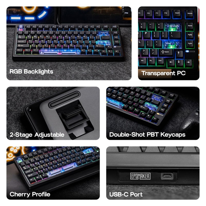 EPOMAKER HE80 Hall Effect Gaming Keyboard, 8K Polling & 32K