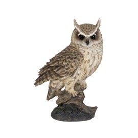 Oubia Owl on a Small Stump 7.5 x 5.1 x 10.4 inches (19 x 13 x 26.5 cm) Doll Figurine Figurine Animal Garden Decoration Bird H22287