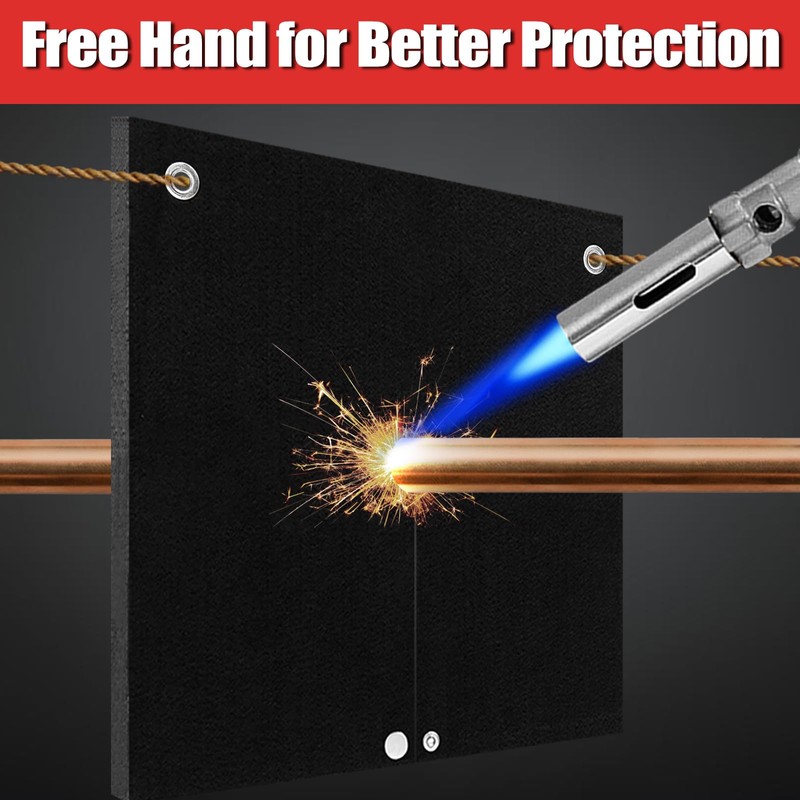 1/5"(5mm) Welding Blanket Fireproof, 12''x12'' Thickened Heat Shield Welding Pad,