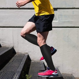 ACTINPUT 4 Pairs of Compression Socks for Men and Women, Colourful Support Stockings, Compression Socks for Sports, Flight, Running, Travel, Cycling, Nurse