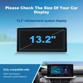 Coleya (2pcs) for 2025 Ford Explorer Screen Protector, for 2025 Ford Explorer (Active/ST-Line/ST/Platinum) 13.2-inch Touchscreen, 2025 Explorer Accessories High Clarity Protective Film 13.2"