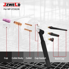 American Standard 71 Pcs TIG Welding Accessories Kit, TIG Welding Torch Stubby Gas Lens #12 Pyrex Glass Cup Kit For WP-17/18/26