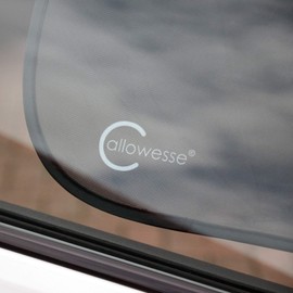 Callowesse Car Window Sunlight Blinds, 48cm x 20cm, Portable and Lightweight, No Suction Cups – Black, Pack of 2