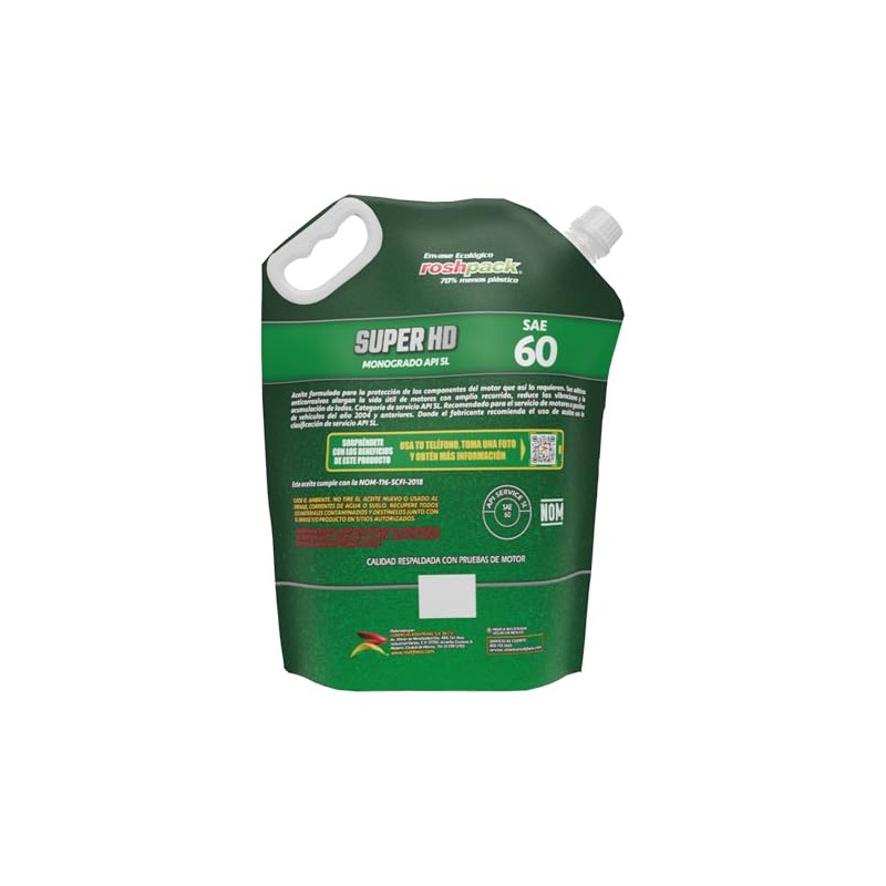 ROSHFRANS - Aceite Monogrado SUPER HD SAE 60 de 4L