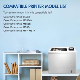 M553 508A Toner Cartridges 4 Pack 508X Compatible Replacement for HP 508A CF360A CF361A CF362A CF363A 508X Laserjet M553dn M577 M553X M553N Printer Ink New Version (Black Cyan Yellow Magenta)