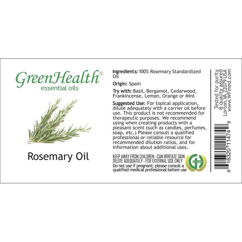 GreenHealth Rosemary Essential Oil - 8 fl oz (237 ml)
