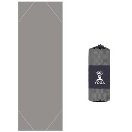 Yoga Mat Towel Non-slip Yoga Towel Quick Dry Fitness Mat Towel Yoga Blanket Cloth 24" x72" with Exclusive Corner Pockets Sweat Absorbent Yoga Blanket with Mesh Carrying Bag for Yoga and Pilates
