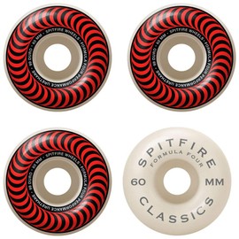 Spitfire Skateboard Wheels F4 Classics 99A Red 60mm Bearings