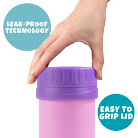 Bentology Stainless Steel Insulated 13oz Lunch Jar Thermos for Kids- Pink- Large Leak-Proof Storage for Hot or Cold Food, Soups, Liquids with Wide Mouth- BPA Free for Back to School Lunch Boxes, Bags