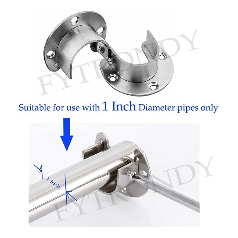 ANCLLO 4 Pack Zinc Alloy Clothes Rail Sockets for Wall