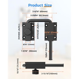 Sliding Door Loop Lock with Rotary Locking, Heavy Duty Aluminum Alloy Doors Lock Latch for Barn Door, Window, Fence, Shed and Gate Latch (Black-1 PC)