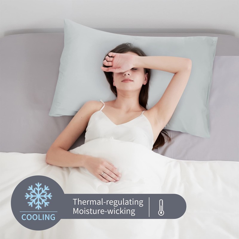 LINENOVA 100% Bamboo Pillowcase Body Size - Breathable Cooling for