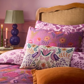 furn. Broderie Floral Reversible Duvet Cover Set, Damson