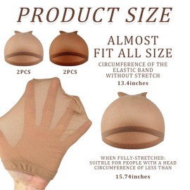 4 Pieces Of Nylon Elastic Hair Net, Classic Wrap Hairstyle Props, Multi-Functional Stockings Mesh Hat, Universal For Men And Women, Wig Accessories.