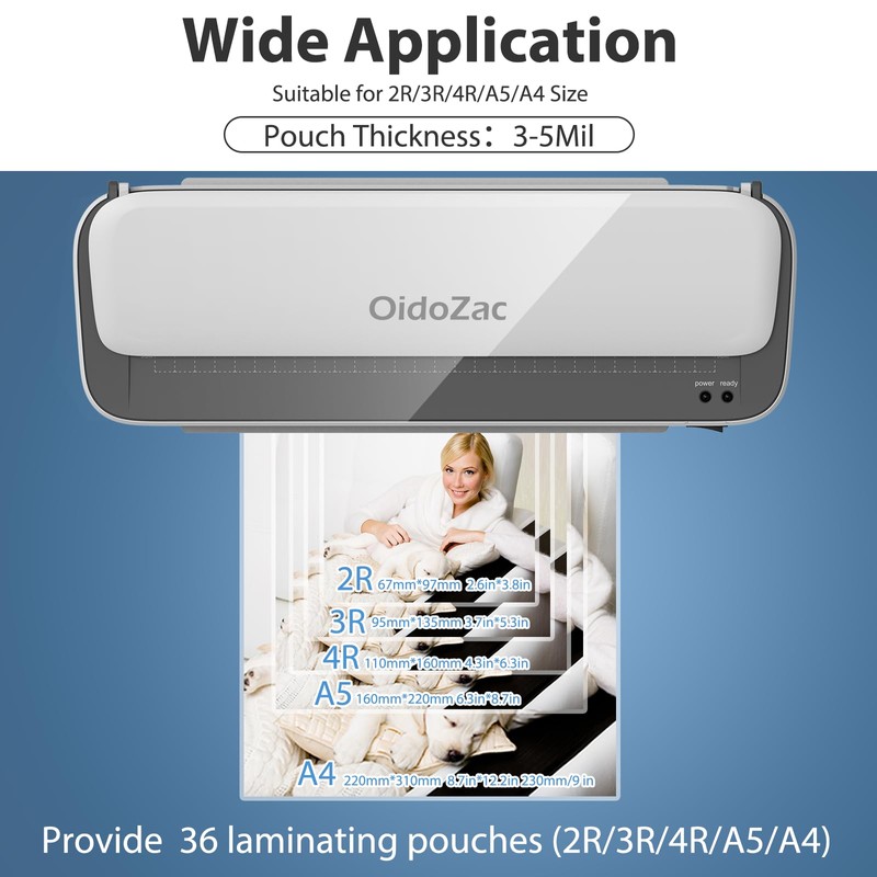 OidoZac Laminator Machine, 11 in 1 Laminating Never Jam Technology