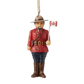 Enesco Jim Shore Heartwood Creek Christmas Around The World Canadian Mountie Nutcracker Hanging Ornament, 5 Inch, Multicolor