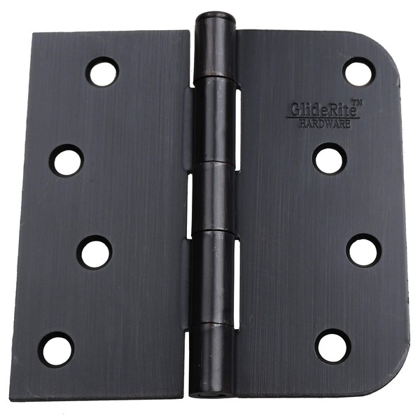 GlideRite Hardware 4" Steel Door Hinges 5/8" Radius and Square