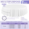 Showgeous Tablecloth White Round Tablecloth 228 cm Polyester Fabric Tablecloth
