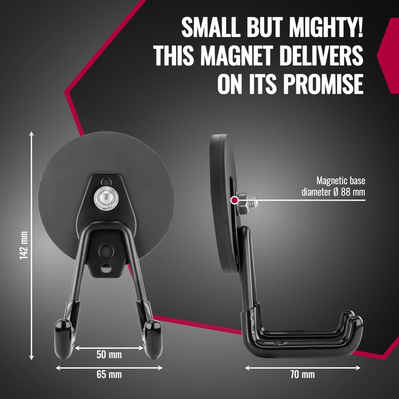 POPPSTAR 2 Magnetic Garage Hooks (Round Ø 88 mm, Pulling