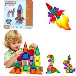Mini Magnetic Tiles - 26 / 42 / 60 PCS Travel Magnetic Building Tiles with Secure Storage Tin - Micro Magnet Building Blocks, Toddler Airplane Travel Essentials & Road Trip Toys, Gift for Kids 3-8