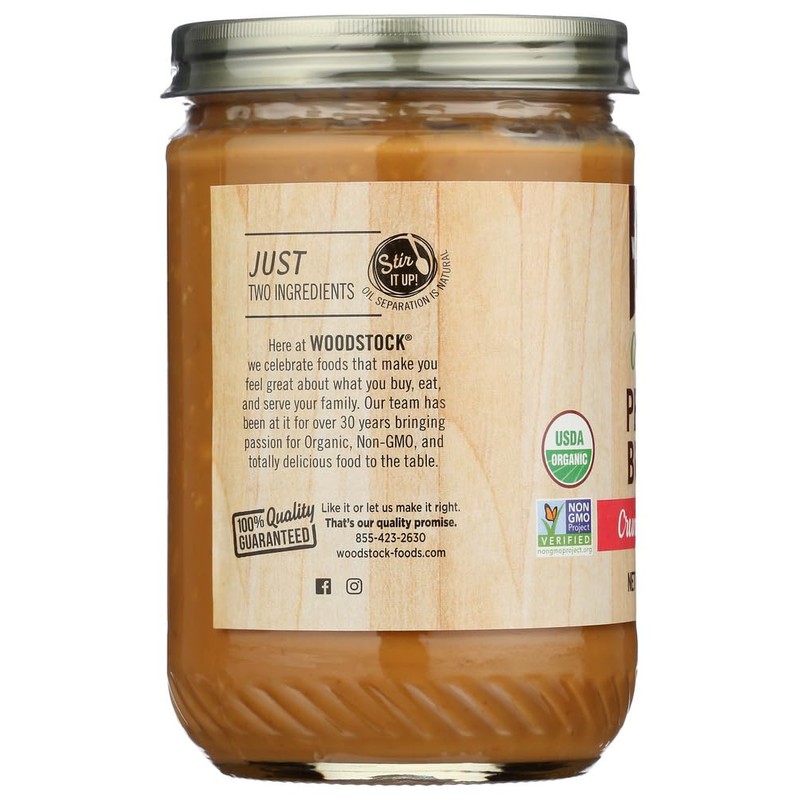 Woodstock Organic Crunchy Peanut Butter 16 Ounces (Case of 12)