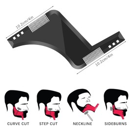 Accessotech Beard Styling Shaping Template Comb Barber Tool Symmetry Line Up Trimming Guide