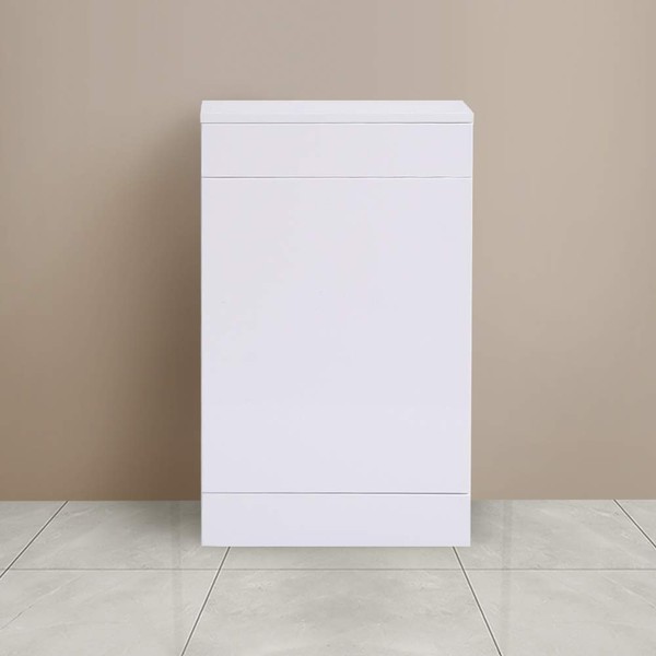 NRG Back to Wall Toilet Concealed Cistern Housing Unit Bathroom Furniture 500 x 800mm Gloss White
