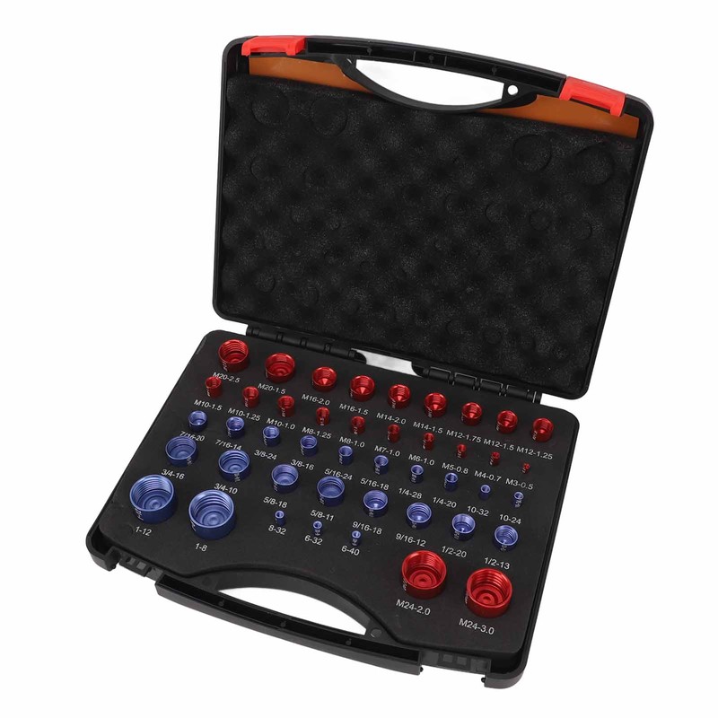44pcs Nut and Bolt Thread Checker Red Blue Nut and