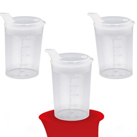 Sippy Cups with Lid 250 ml Transparent Sippy Cup Seniors Set of 3 Cups with 3 Lids (2 x with Opening 12 x 10 mm and 1 x with Opening 4 x 4 mm) Drinking Cup with Lid Baby Drinking Cup