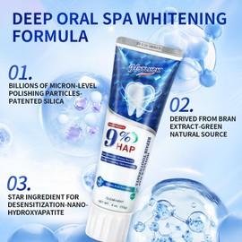 Hotluck Nano Hydroxyapatite Toothpaste, HAP Fluoride Free Toothpaste for Enamel Repair & Remineralization，Whitening Tooth Paste for Confident Smile，Natural Mint Fresh Breath 4oz (Pack of 2)