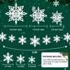 24 PCS Winter Christmas Hanging Snowflake Decorations, 12PCS Hanging 3D