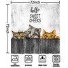 iTapnoom Funny Cute Cat Shower Curtain, Hello Sweet Cheeks Animal