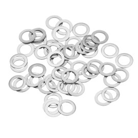sourcing map M5 304 Stainless Steel Flat Washers, 50pcs 5x8x0.5mm Ultra Thin Flat Spacers for Screw Bolt, Electronic Repair, Automotive