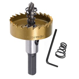 SagaSave 42 mm HSS Bi-Metal Hole Saw, Hole Cutter High-Speed Steel HSS Bi-Metal, Professional Attachment for Metal, Iron, Aluminium, Wood, Drywall, Pipe, Plastic