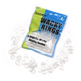 Wacky Rings (100pk) – O-Rings for Wacky Rigging Senkos/Worms/Soft Stickbaits – Bait Saver Orings for Senko Worm – Save Your Baits from Tearing While Wacky Neko Rigging (4-5”, Clear)