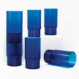 Le Cadeaux Tritan Santorini Glassware Large Tumbler, Blue, Set of 6
