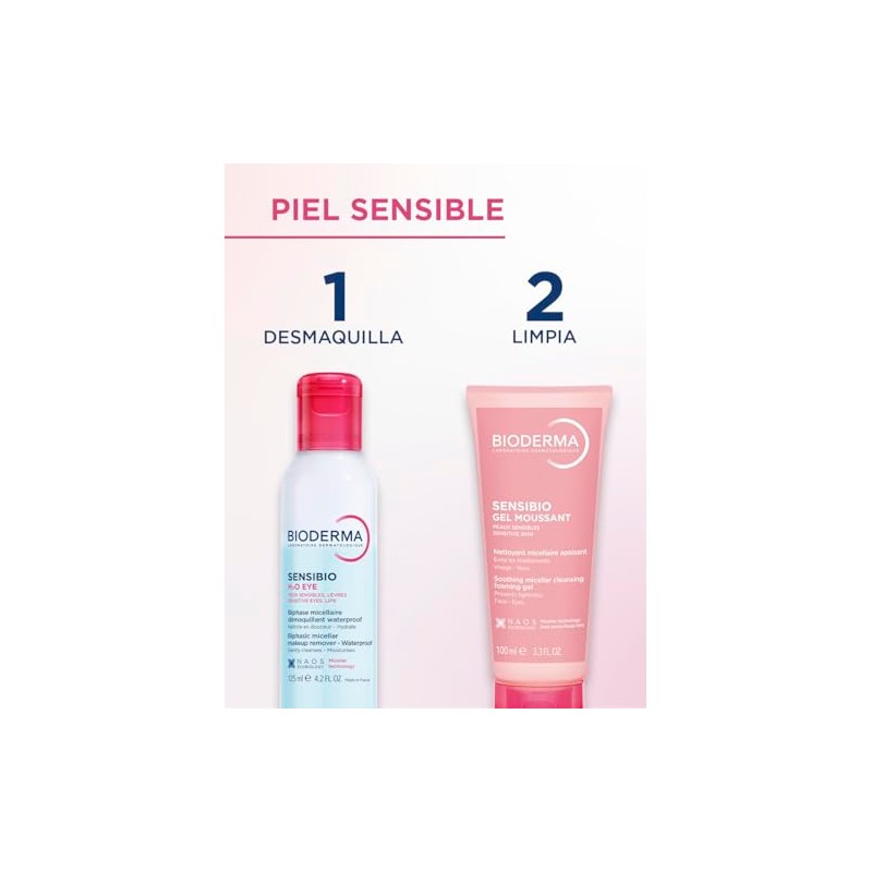 BIODERMA, Agua Micelar, Sensibio H2O, Desmaquillante Bifásico, Elimina Maquillaje a