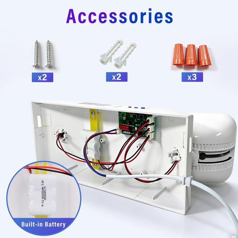M.Y.Z. Wanderer Emergency Lights with Battery Backup,Hardwired Emergency Exit Light