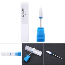 Nail Drill Bits, 5 Type Ceramic Nail Drill Bits Nail Grinding Head Display Stand Nail Art Tools for Manicure Drills Machine(Corn head M)