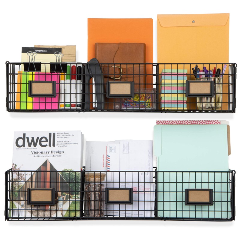 Wall35 Amalfi Hanging File Folders Office Desk Organizer Wall Mount