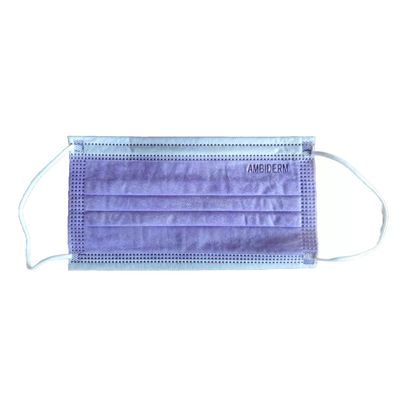 Ambiderm Cubre Bocas Morado Ambiderm Termosellado Plisado 150 Pz