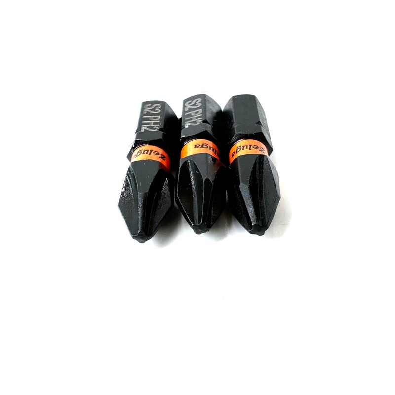 Zeluga 25-504 S2 Steel PH2 Impact Screwdriver Bits, 1" (25mm)