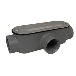 OHLECTRIC (2 PACK) 2" Aluminum Rigid T Type Conduit Body - Threaded with Cover and Gasket - Versatile for Industrial, Commercial & Outdoor Use