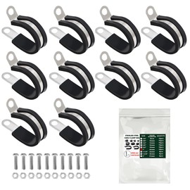 HXH 10PCS 1 Inch Heavy-Duty Insulated Cable Clamps, Accessories Included,Stainless Steel Insulated Clamps for Professional Use