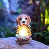 Solar Powered LED Light Dog Statue Decoration Solar Powered Puppy