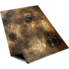 Lighter Creative 44'' x 60'' Battle Mat Gridded War-Gaming Mat for WH40K, Wargame RPG and Other Tabletop Games - Made of Synthetic Leather, Wasteland Patterned