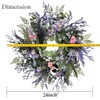 24 Inch Purple Wreath for Front Door with Eucalyptus Leaves