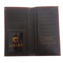 Custom Morgan Dollar Tails Tan Floral Weave Long Top Grain Leather Rodeo Wallet