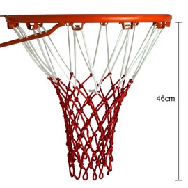 Sanung Basketball Goal Ring Net Heavy Double Color All Weather Basketball Interchangeable Ring Net Indoor Outdoor Applicable 12 Rings 7 Sections Standard Basketball Goal Net Pro Game Training Easy